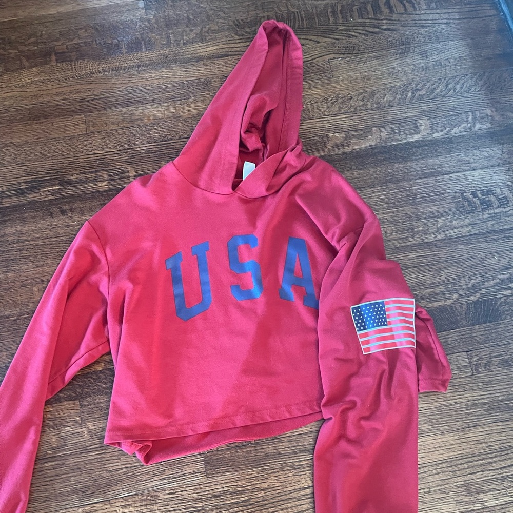 USA CROPPED HOODIE